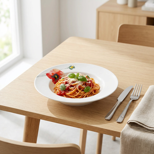 9inch Wholesale Eco-Friendly Floral Porcelain Deep <strong>Plate</strong> <strong>Ceramic</strong> Soup Bowl Rimmed Pasta <strong>Plate</strong> for Camping Use Restaurant Home - Product Image 1
