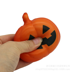 Halloween Pumpkin Stress Relief Toy Plastic Slow <b>Rebound</b> Gift Classic Style Jack O Lantern - Product Image 1