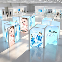 Éclairage de panneau en PVC/aluminium, présentoir LED portable, conception modulaire personnalisée, caissons lumineux rétroéclairés pour stand d'exposition, stand de salon professionnel