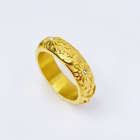Ensemble de bracelet et bague soleil et lune en acier inoxydable plaqué or 18 carats, résistant à la décoloration et à l'eau, pour femmes