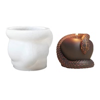 Moule en silicone 3D classique et populaire, à texture agréable, avec motif religieux de pomme du fruit interdit, pour la création de décorations DIY, de pains de cire, de savons et de bougies