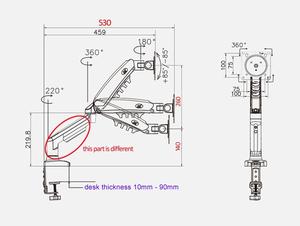 ที่ยึดจอ LCD F80ใหม่ NB 17-30 "เดสก์ท็อป LED แขนสปริงแก๊สเคลื่อนที่เต็ม2-9กก. แขนคู่ตามหลักสรีรศาสตร์ - Product Image 5