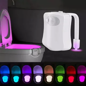 Lampu Sensor Toilet Led gerak tubuh/lampu malam Toilet LED otomatis dengan bola lampu diaktifkan gerakan