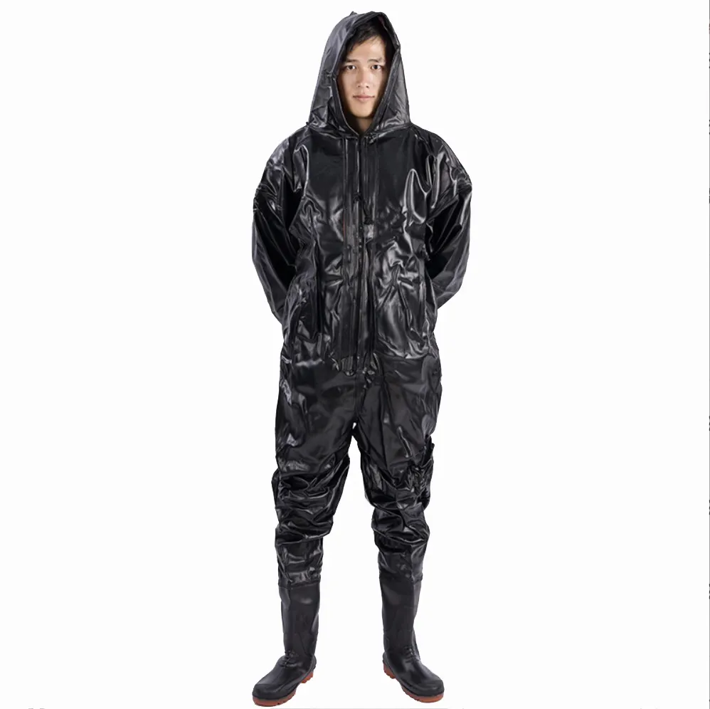 Logo personnalisé Combinaison de pluie résistant à l'usure imperméable coupe-vent imperméable PVC pêcheur vêtements de pluie pour adultes PVC imperméable fabricants