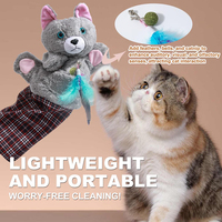 Jouet interactif en peluche pour chat : Gant de lutte pour chat avec plumes, clochette et herbe à chat