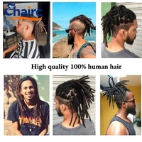 Perruque complète en dentelle pour hommes, dreadlocks, 100% cheveux indiens Remy, bouclés afro, respirante, durable, noire |   Perruques en cheveux humains naturels