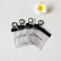 Emballage de collier en PVC transparent mat imperméable avec fermeture éclair, logo personnalisé, mini, pour montres et bijoux
