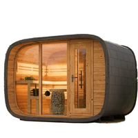 Poêle de sauna traditionnel en bois massif pour chauffage à vapeur sèche et humide, avec fenêtres à transom, alimentation électrique, garantie 1 an, pour extérieur