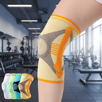 Genouillères élastiques tricotées sur mesure avec support rotulien respirant en silicone, idéales pour la course, le basketball et la corde à sauter