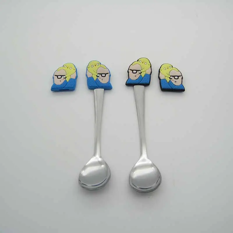 Cartoon AnimalカスタムSilicone PVC SpoonためKids Promotion