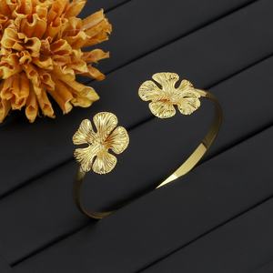 JXX Venta al por Mayor de Brazaletes de Moda Chapados en Oro de 24K, Diseño Abierto, Brazaletes Árabes de Dubái para Mujer - Product Image 4