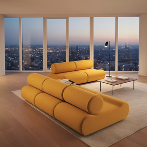 Canapé paresseux sans accoudoirs en laine d'agneau, style nordique <span class=keywords><strong>moderne</strong></span>, pour suite d'hôtel de style nordique, salon de <span class=keywords><strong>chalet</strong></span> de station de ski et véranda de villa scandinave - Product Image 4