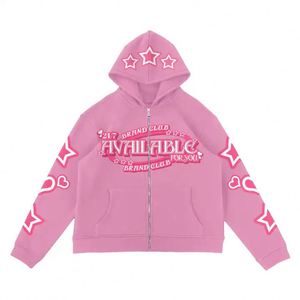 Veste zippée personnalisée, jogging streetwear, sweat à capuche pour homme, logo personnalisé ODM, sweats à capuche hip hop épais avec broderie 3D pour l'automne - Product Image 1