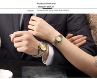 Montre Wolishi à quartz, boîtier en alliage, bracelet en acier inoxydable, cadran à aiguilles, lumineuse, étanche 30M, loisirs, luxe, mode, pour couples