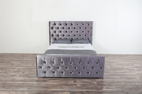 Lit dernier design Europe ensemble de chambre à coucher au design moderne chambre à coucher en bois massif antique lit de traîneau tête de lit stockage gaz ascenseur lit en PU