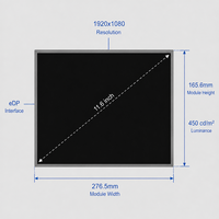 Módulo de Pantalla LCD TFT FHD Tianma NL192108AC13-02D de 11.6 Pulgadas, 1920x1080 EDP, 450cd/m2, 1000:1 SFT, Panel Industrial, Amplio Rango de Temperatura -20~70 °C
