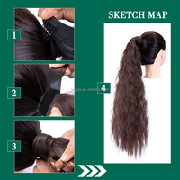 Queue de cheval synthétique à clipser Magic Paste Water Wave de 22 pouces pour femme