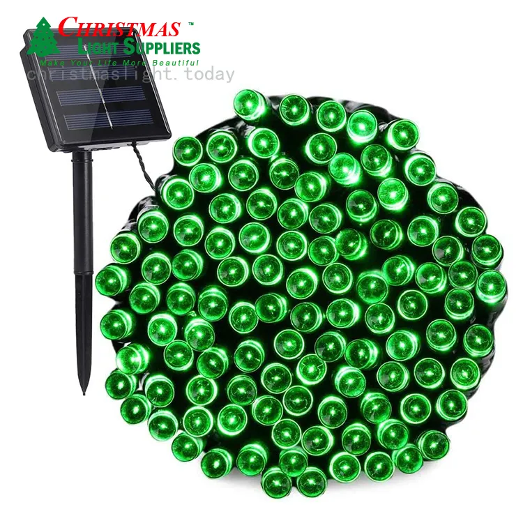 Multi Warna String Lampu Surya 100 LED 8 Mode Solar Powered Tahan Air Bentuk Lampu untuk Taman Patio