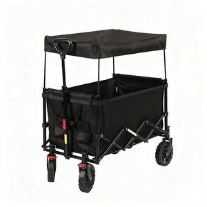 Folding Mesh Camping Trolley Cart <b>Iron</b> Pipe Frame Outdoor Large Capacity Waterproof Four-Wheel Wagon Roof OEM Platform - Product Image 5