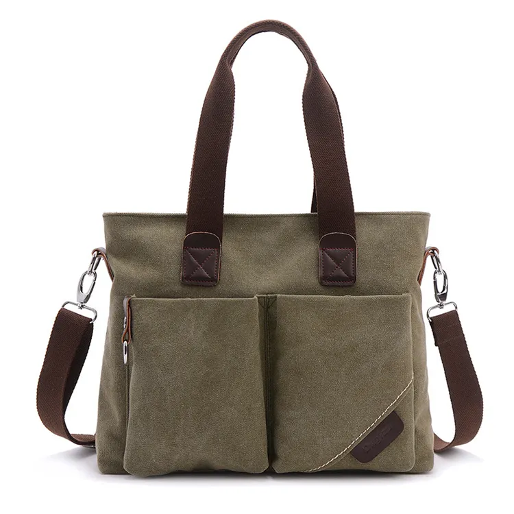 oem durable business travel multipurpose 18 inch canvas messenger laptop bag shoulder