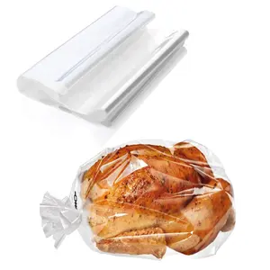 18x24 inches 1 Mil Clear Nylon Plastic Turkey Oven Bag Flat Open Poly Bags Great for Proving Bread, Dough, Storage