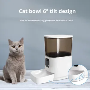Suprimentos para Animais de Estimação Alimentador Automático de Plástico 6L Grande Capacidade Controle Remoto Carregamento Inteligente Armazenamento de Ração para Gatos e Cães - Product Image 2