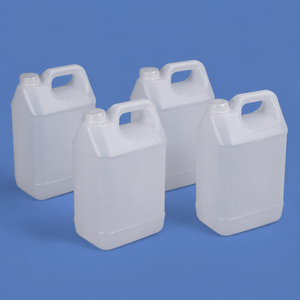 Bidon carré en plastique PE semi-transparent de 5 L avec bouchon à bec de baleine pour l'emballage <span class=keywords><strong>d</strong></span>'<span class=keywords><strong>eau</strong></span>, de vin, de condiments, de produits chimiques liquides - Product Image 1