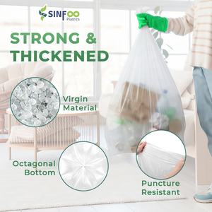 Fabricante de Bolsas de Basura al por Mayor, Bolsas de Basura Transparentes de HDPE con Logotipo Personalizado en Rollo para Almacenamiento en la Cocina, Uso Doméstico y Comercial - Product Image 5