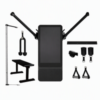 Miroir de fitness intelligent 32 pouces avec écran tactile, machine d'entraînement multifonctionnelle, musculation, montage mural, salle de sport à domicile, poids numérique 100 kg