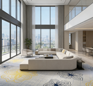 Tapis commercial tressé sur mesure en laine/Nylon66 - Antidérapant, anti-salissure, antibactérien, résistant aux taches, couleur unie, fabriqué à la machine - Product Image 1
