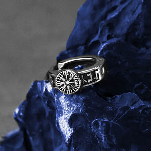 Pendientes de Aro Personalizados de Acero Inoxidable 316L, Elegantes, Impermeables, Estilo Occidental, para Hombre - Product Image 2