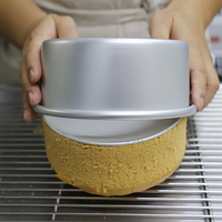 Moule à gâteau rond en aluminium argenté moderne de 4 "à 10" avec fonction antiadhésive amovible Sac de cuisson OPP facile à cuire au four emballé