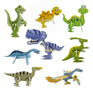 ZQX322 mainan Puzzle anak-anak, kartun dinosaurus 3D Puzzle kertas pemodelan murah kecil tiga dimensi hadiah