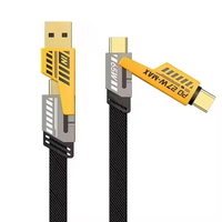 Cable de Carga Rápida Tipo-C 4 en 1 de Alta Calidad, 27W 65W, con Conductor de Cobre Puro para iPhone y Computadora, Trenzado de Nailon, ¡Oferta!