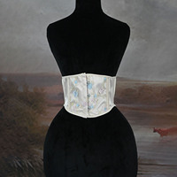 Ceinture Corset Courte Vintage Style Chinoiserie à Broderie Florale pour Robes – Ceinture de Taille Orientale