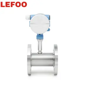 LEFOO Flange Connection Turbine Sensor Flow Meter Digital Smart Water Flow Meter Oem Rs485 Oxygen Oil Milk Turbine Flow Meter