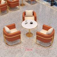 Mobilier de restaurant et café en cuir personnalisable, style commercial moderne et minimaliste, pour villa, avec banquette et ensemble de chaises