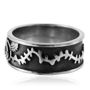 yunnique Horus Eye <b>Ring</b> <b>Titanium</b> Steel Rose Design Bezel Set Blue Stone Unisex Fashion Jewelry Gift - Product Image 4