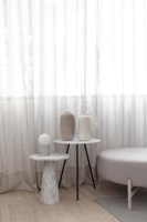 Table basse ronde de luxe en marbre blanc poli pour salon, villa, usage intérieur – Ensemble table d'appoint et table à thé moderne