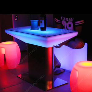 Modern LED Lit Stainless Steel Plastic <strong>Bar</strong> Table Hookah Club Furniture <strong>Bar</strong> <strong>Set</strong> IP65 Waterproof for <strong>Outdoor</strong> and Hotel Use - Product Image 2