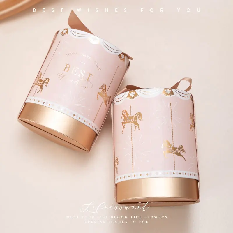 Custom luxury butterfly ribbon matte hard paper tube leather custom gift cylindrical box paper tube