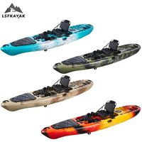 Kayak LSF 3,96 m, bateau de pêche pour une personne, kayak à pédales léger et stable en HDPE