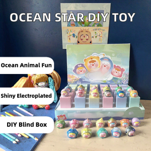 Linda Caja Sorpresa de Resina DIY, Muñeca con Temática de Animales Marinos, Figura Coleccionable Galvanizada para Decoración de Escritorio - Product Image 2