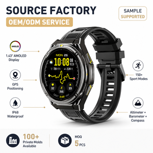 Smartwatch <span class=keywords><strong>GPS</strong></span> X2 da Esterno 2026 per Uomo, Display AMOLED da 1,43 Pollici, Impermeabile IP68, 150+ Modalità Sportive, Altimetro, Barometro, Bussola, Calendario - Product Image 1