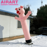 Ballon gonflable en forme de cochon de dessin animé, dansant sur les vagues, pour événements de bienvenue et décoration routière