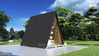 Villa de luxe préfabriquée Airbnb en structure légère en acier, type A-frame, pour camping et resort