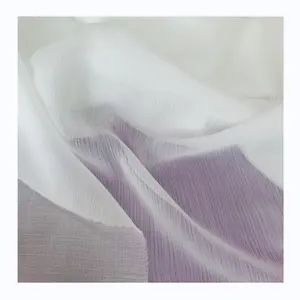 100% Polyester Crinkly Georgette Voan Vải Trắng Hàn Quốc Organza xếp li Dệt Mô Hình Cho Cô Gái 'Trang Phục Và Đồ Lót