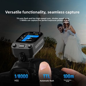 Neewer QZ-C Trigger Flash Wireless con Touchscreen, Trasmettitore TTL con Sincronizzazione ad Alta Velocità e Misurazione Automatica, Compatibile con - Product Image 4