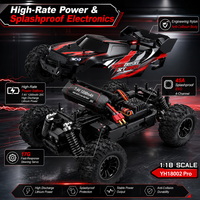 Voiture RC 4x4 haute vitesse 1:18 2,4 GHz, Buggy tout-terrain télécommandé entièrement proportionnel avec barre anti-basculement, câble USB, chargeur YH18002 PRO 80m