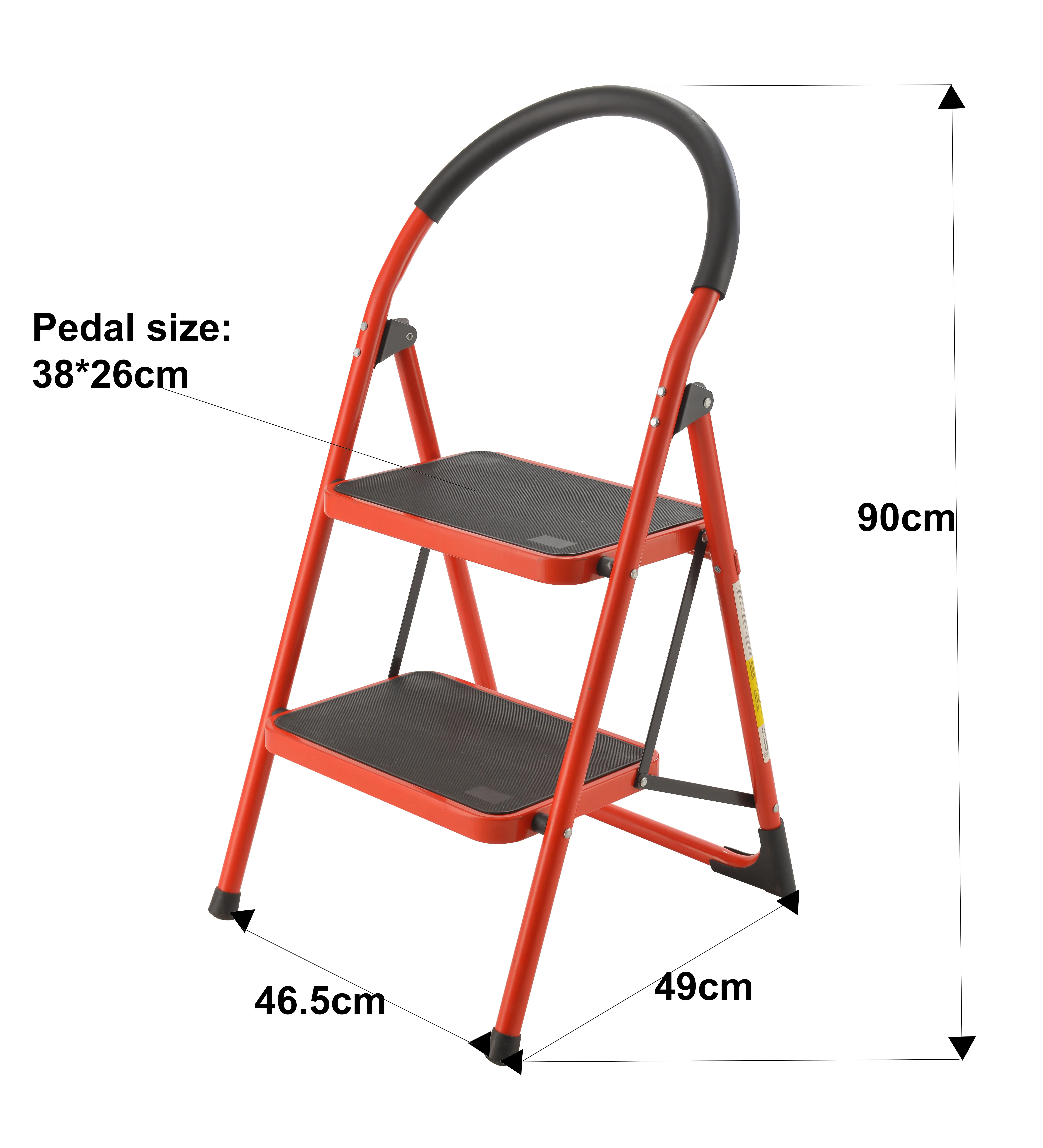 \Hot Sale Adjustable Step Stairs manufacturer Stool Folding Ladders Folding Wide Step Steel Ladders Wholesale